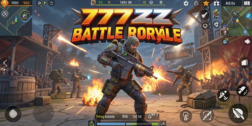 Screenshot gameplay 777ZX yang menegangkan dalam pertempuran Battle Royale.
