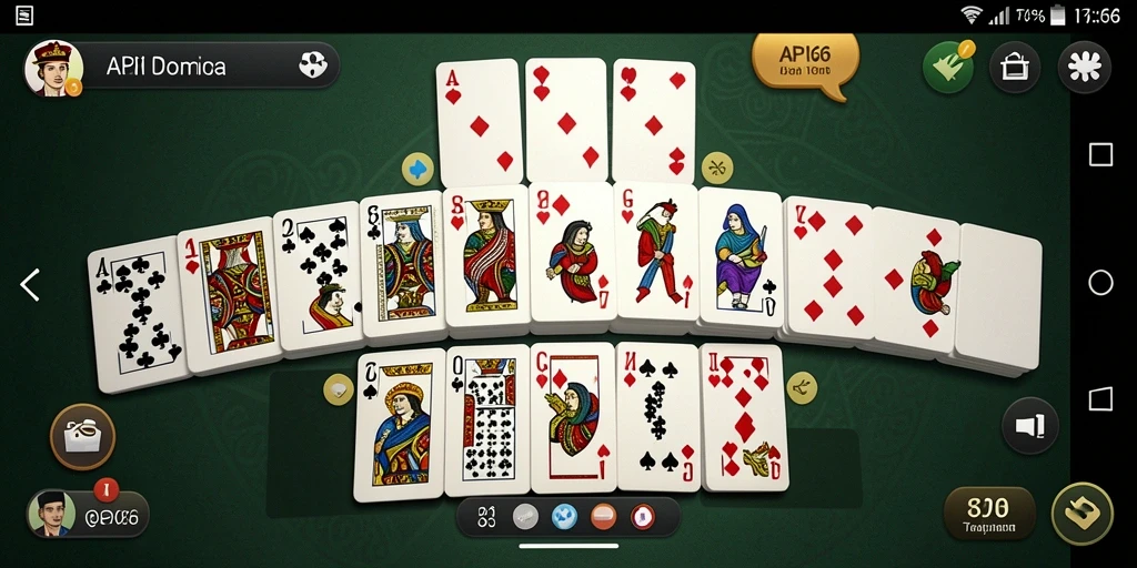 Tampilan screenshot gameplay seru dari API66 dalam permainan Domino.
