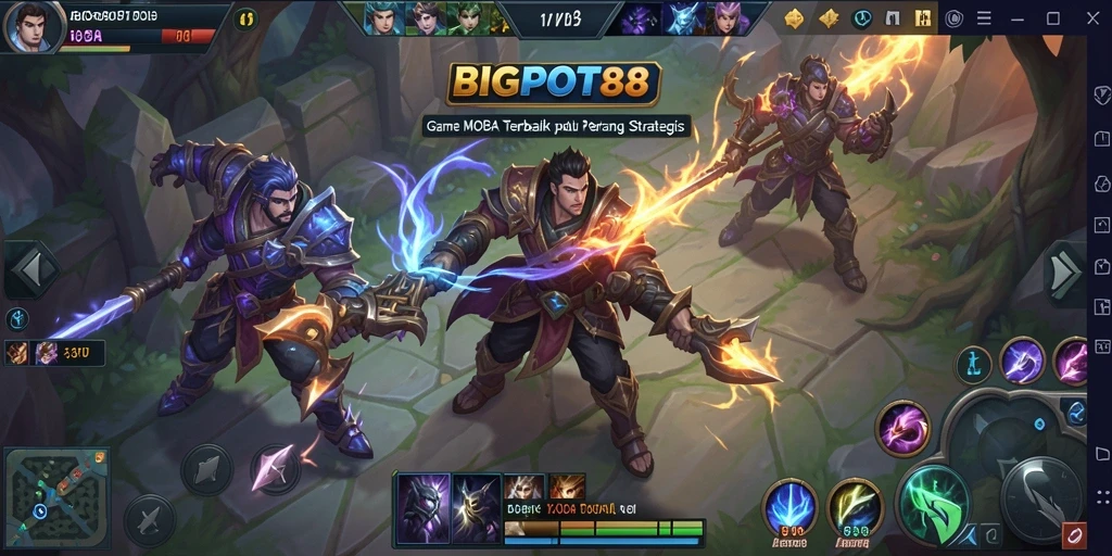 Screenshot gameplay MOBA di BIGPOT88 yang menampilkan aksi seru.