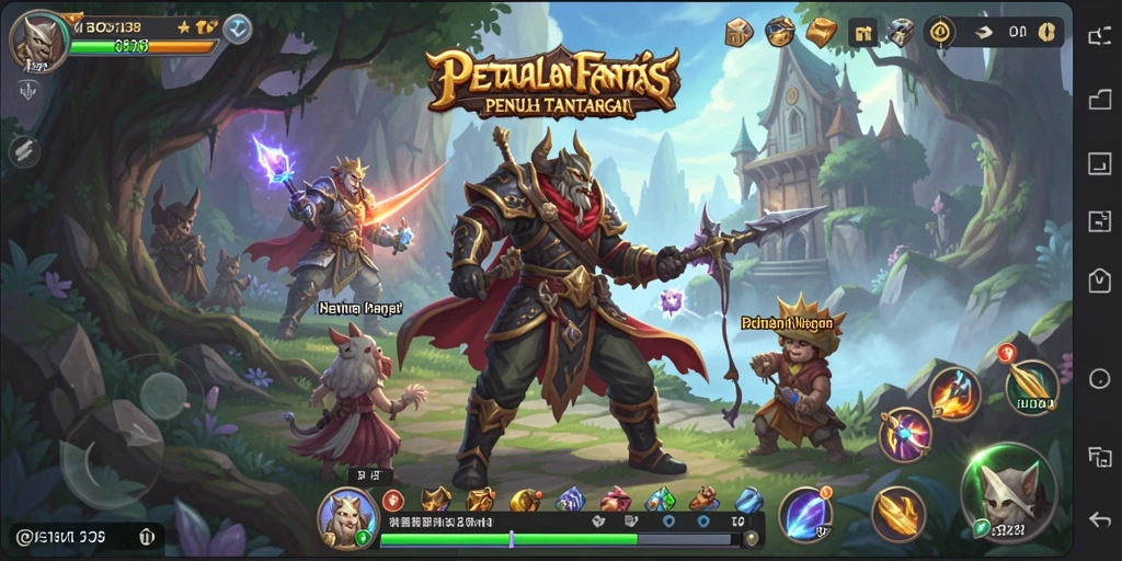 Menampilkan gameplay RPG yang mendebarkan di dunia fantasi.