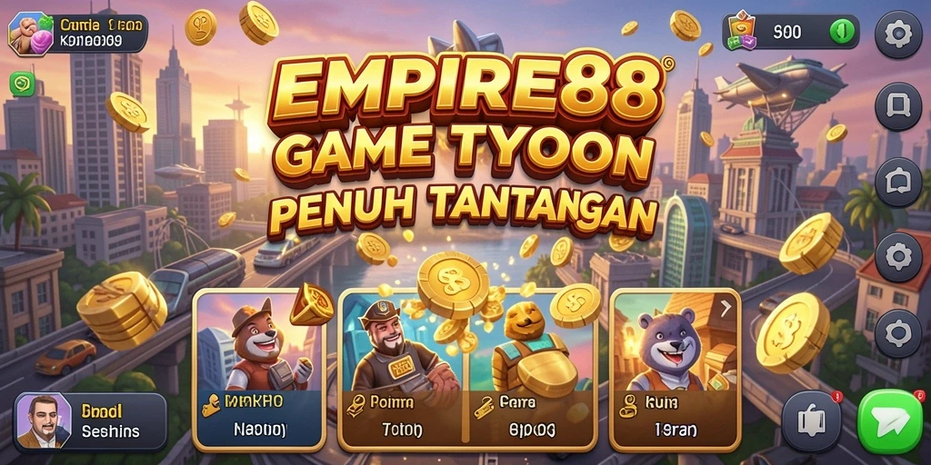 Screenshot gameplay EMPIRE88 dengan elemen Tycoon yang menarik.