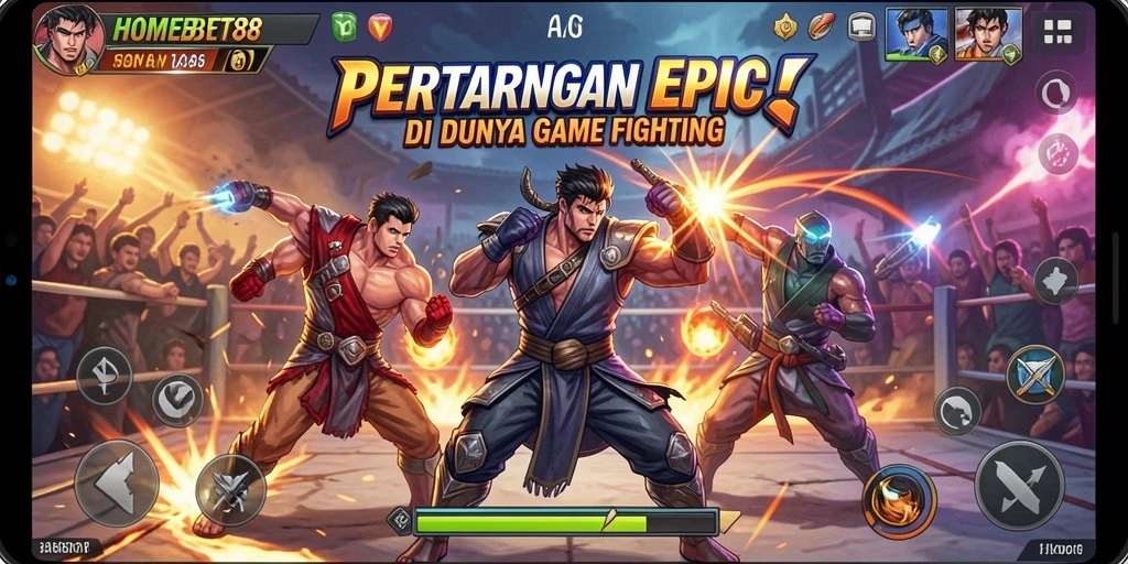 Screenshot gameplay HOMEBET88 menampilkan aksi pertarungan yang mendebarkan.