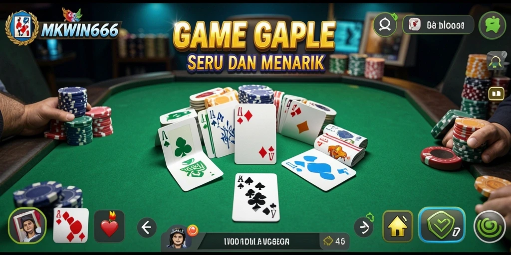 Tampilan screenshot dari gameplay Gaple yang mendebarkan.