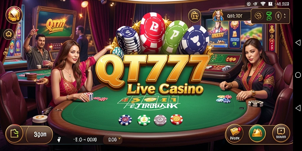Tampilan gameplay yang mendebarkan di QT777 Live Casino.