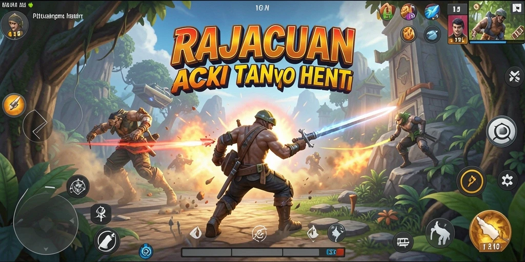 Tampilan menegangkan dari gameplay RAJACUAN yang penuh aksi.