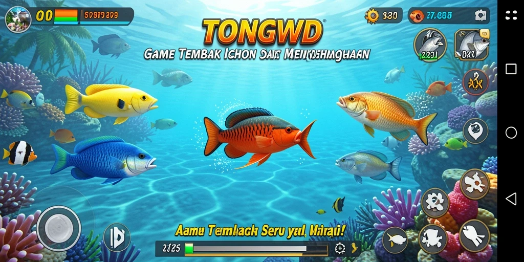 Tampilan gameplay TONGWD yang seru dan penuh warna.