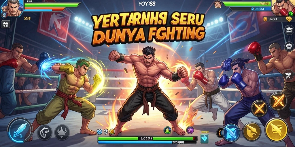 Tampilan gameplay seru dalam YOYO88 dengan karakter bertarung.